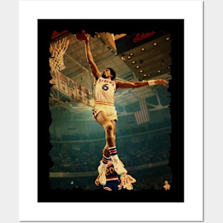 vintage julius erving flying dunk Posters and Art